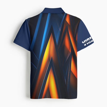 Blue, Light Blue, and Orange Men's Polo Collar Jersey