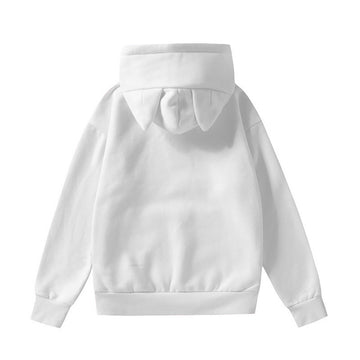 Women’s White Hoodie With Decorative Ears