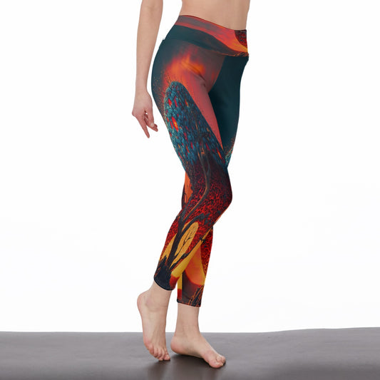 All-Over Print Women's High Waist Leggings | Side Stitch Closure