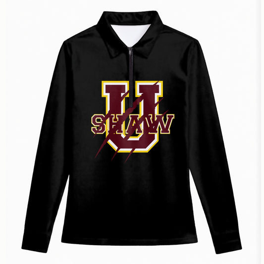Women's Quarter Zip Sport Shirt With  Long Sleeve