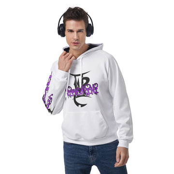 Men's Purple and Black Raglan Pullover Hoodie