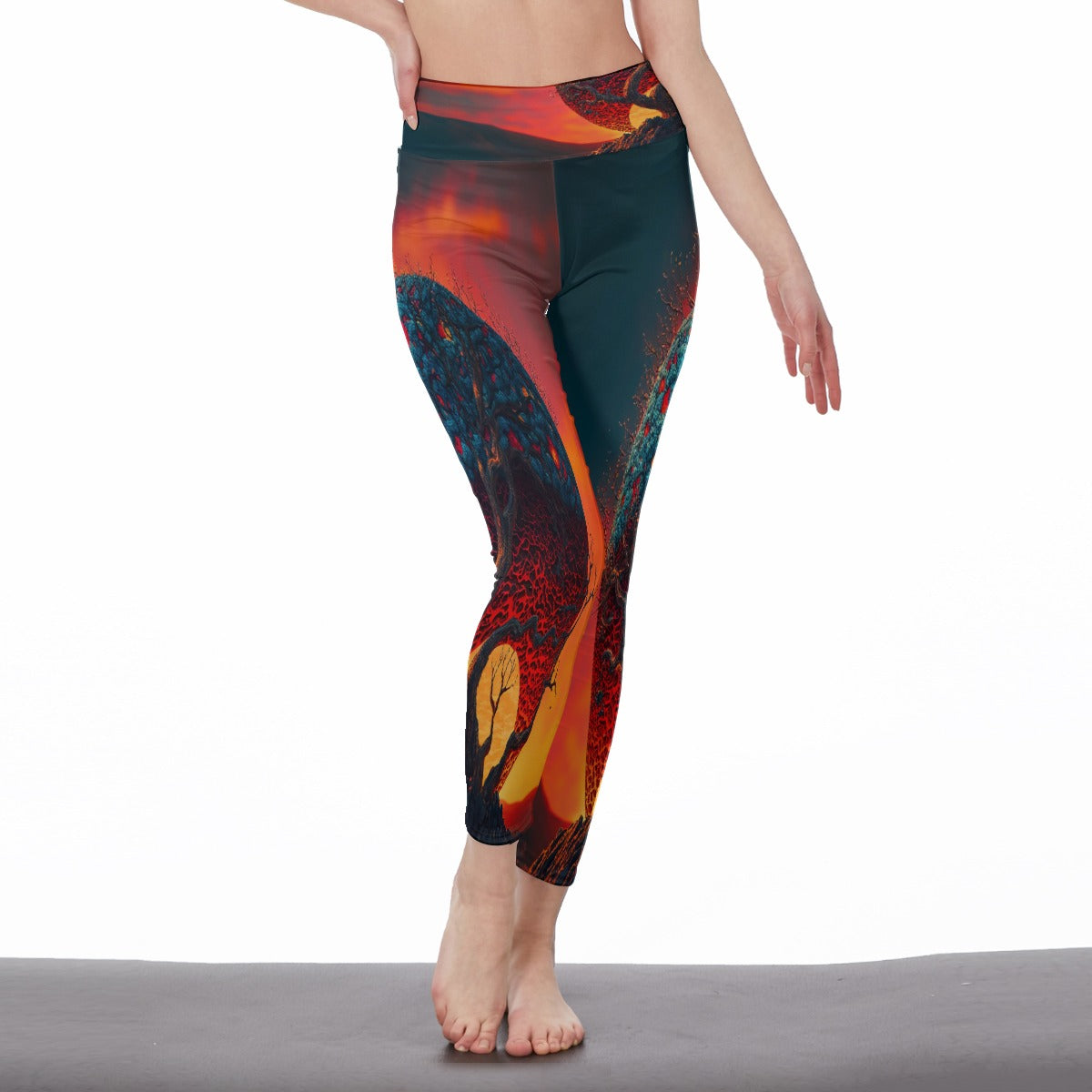 All-Over Print Women's High Waist Leggings | Side Stitch Closure