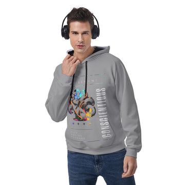Men's Grey Raglan Pullover Hoodie