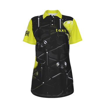 Women's Black and Yellow UV Protection POLO Shirt