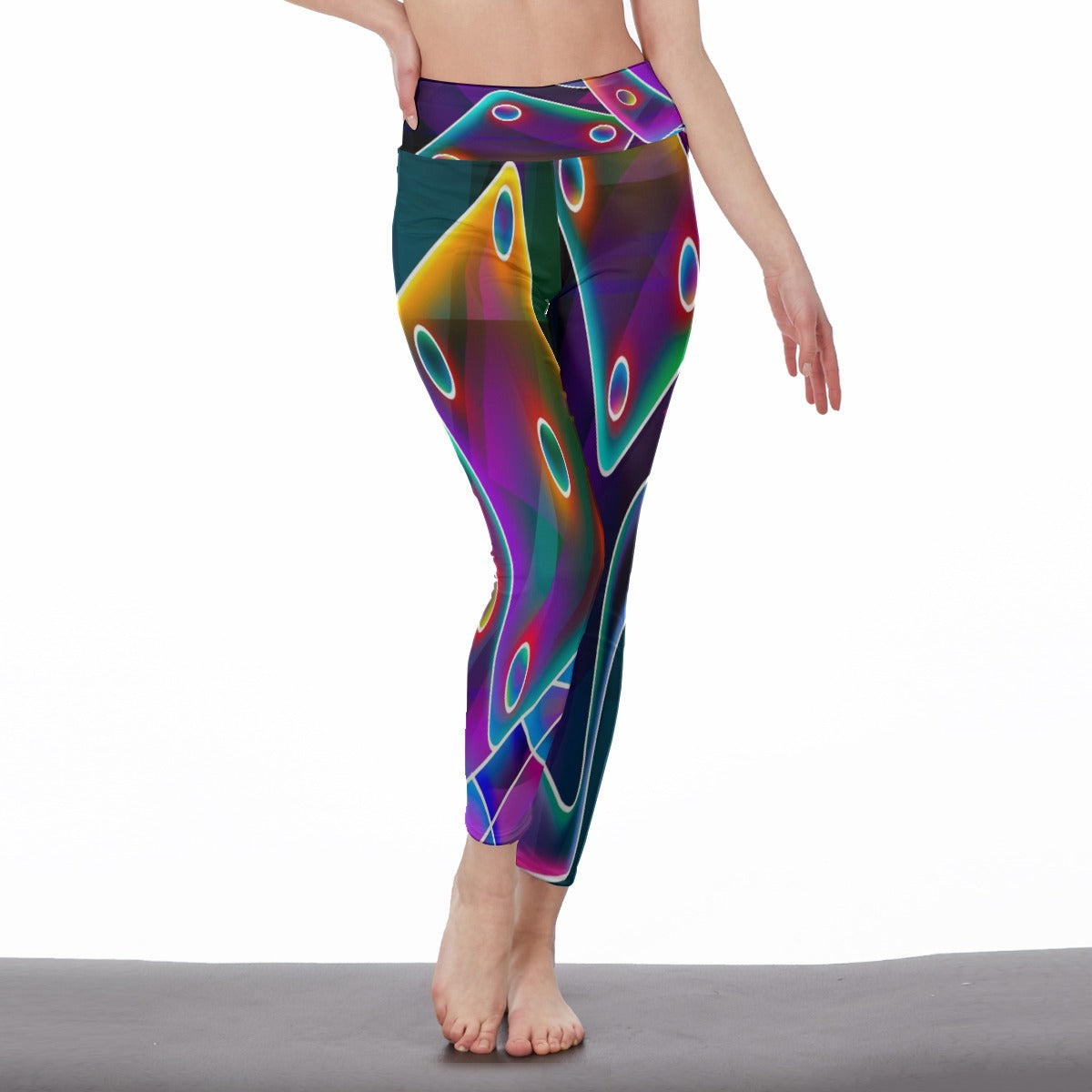 All-Over Print Women's High Waist Leggings | Side Stitch Closure