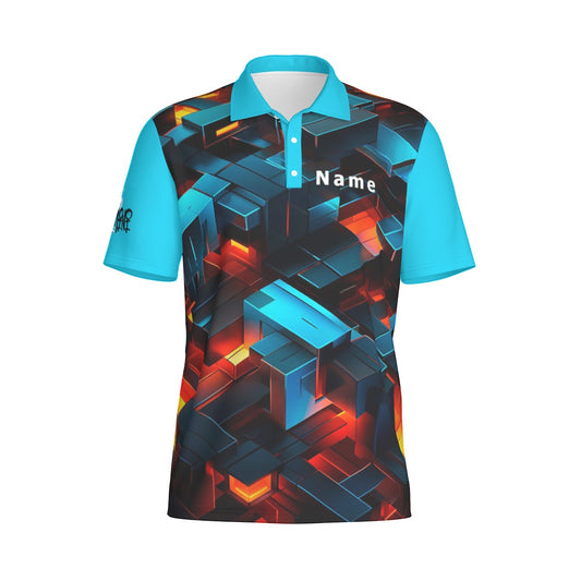 Men's Turquoise Sleeve and Block Polo Collar Jersey