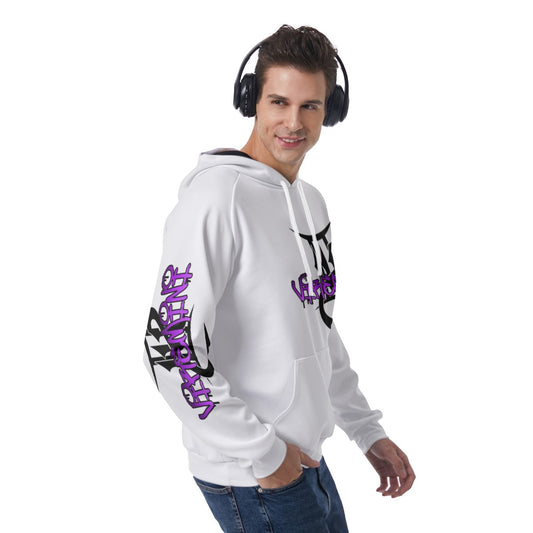 Men's Purple and Black Raglan Pullover Hoodie