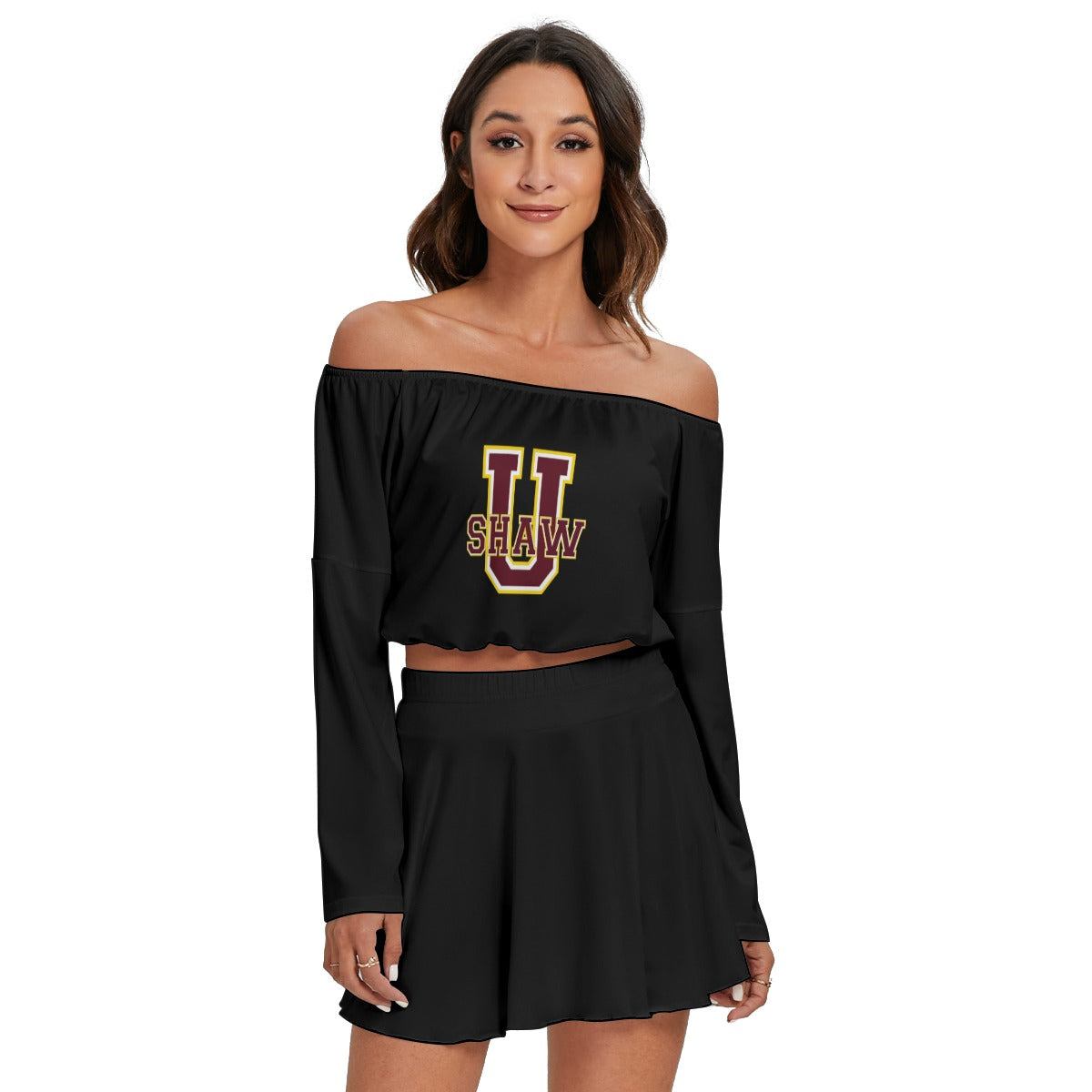 Shaw Off-shoulder Top And Skirt Set