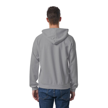 Grey and Black Men's Raglan Pullover Hoodie