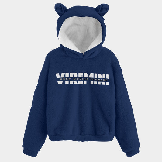 Kid’s Navy Blue Borg Fleece Sweatshirt With Ear