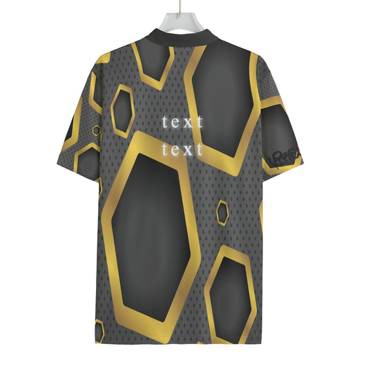 Black and Gold Octo  Billiard Cloth With Black Zipper